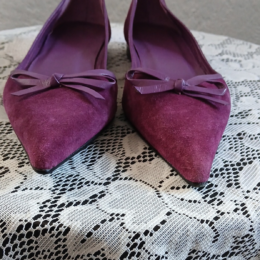 Women's Purple Suede Flats By Delman - Picture 5 of 5